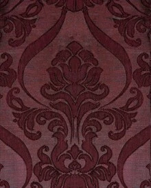 Luxury Fancy Jacquard Design Room Darkening Curtain Panel With Attached Waterfall Valance, 54 By 84-Inch Solid Plain Colors Rod Pocket Modern Semi Blackout For Living Room Bedroom And Dining Room - 酒紅色 - 查看 4