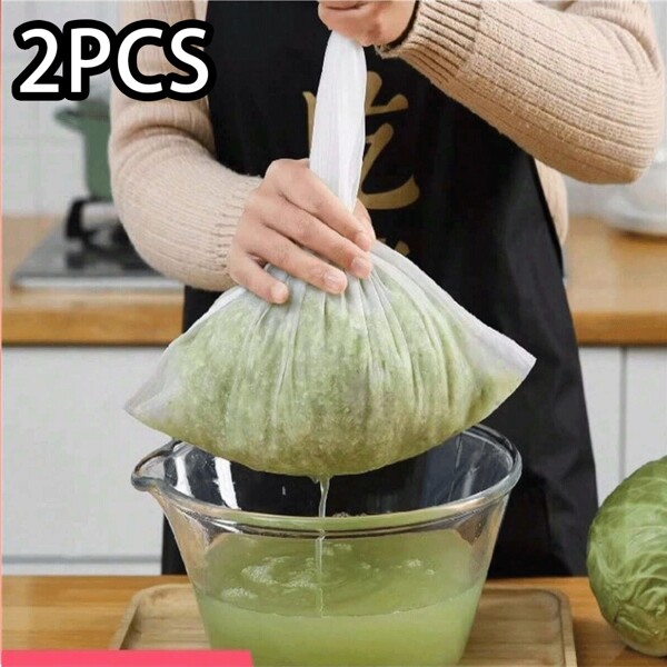 2pcs Nylon Filter Bag For Filtering Wine, Soy Milk, Juice, Vegetable Juice, Tofu Pudding