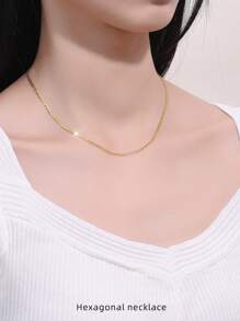 S925 Sterling Silver 18k Gold Plated Necklace For Women, Choker Style, Gold, Colorful, Bare Chain, Spring, Gold, Long, Thick