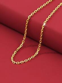 S925 Sterling Silver 18k Gold Plated Necklace For Women, Choker Style, Gold, Colorful, Bare Chain, Spring, Gold, Long, Thick