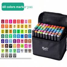1set Permanent Dual Tip Oil-Based Marker Pens, Ideal For Boys And Girls Painting, Drawing, Diy And Creative, The Best Gift For Back-To-School Time Office, School, Drawing,Student,Markers,Stationery,Boys,Girls,School Supplies School Supplies,Back To School