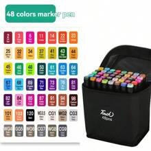 1set Permanent Dual Tip Oil-Based Marker Pens, Ideal For Boys And Girls Painting, Drawing, Diy And Creative, The Best Gift For Back-To-School Time Office, School, Drawing,Student,Markers,Stationery,Boys,Girls,School Supplies School Supplies,Back To School
