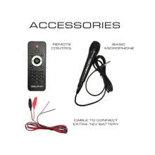 Dolphin SP-210RBT 3400W Bluetooth Party Speaker W/ Dual 10" Woofers, LED Lights, 2 Wireless Mics, Trolley Wheels, Karaoke, DJ, Events, Portable Sound System