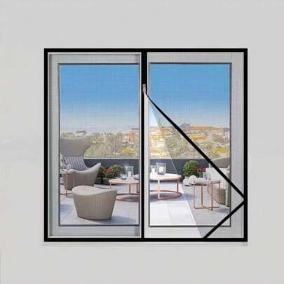 DIY Self-Adhesive Insect-Proof Window Screen With Zipper And  Closure For Home Without Drilling