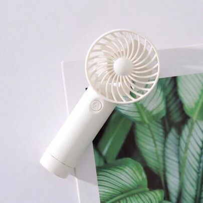 AOYI 1pc Rechargeable 500mAh Lithium Battery Operated 3-Speed Adjustable Mini Handheld Fan With USB Charging Cable & Lanyard