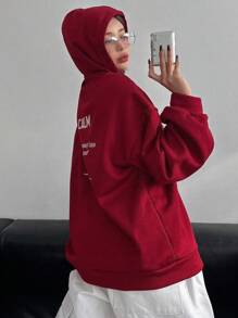 Women Sweatshirts - Màu Đỏ Sâu - Xem 3