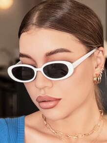 女士复古小椭圆形镜框太阳镜，塑料经典装饰户外旅行沙滩太阳镜，防紫外线太阳镜沙滩太阳镜女士沙滩配饰太阳镜太阳镜遮阳基本款和适合毛衣牛仔裤运动裤连帽衫夹克连衣裙和长袖衬衫的时尚遮阳优雅装扮家庭出游旅行度假夏季海滩度假、户外、旅行 - 彩色 - 查看 10