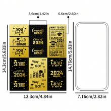 5 张（30 张）毕业派对装饰贴纸 2024 毕业季典礼贴纸，毕业季典礼派对用品 - 彩色 - 查看 2