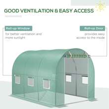 Outsunny 9.8' X 6.6' X 6.6' Greenhouse Cover Replacement, Green - Dark Green - View 4