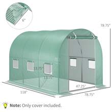 Outsunny 9.8' X 6.6' X 6.6' Greenhouse Cover Replacement, Green - Dark Green - View 8