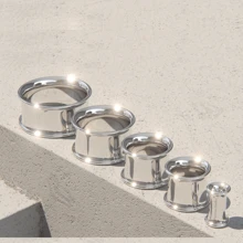 2pcs Gold Plated Ear Plugs Tunnels Gauges Screwed MIX Stretcher Piercings Earring Stainless Steel Body Jewelry