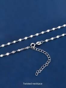 999 Sterling Silver Collarbone Necklace For Women, Silver Content: 92.5%, No Pendant, Stylish & Simple Chain Necklace, Versatile Accessory, Plated In Platinum, Ideal Gift For Friends, Mothers Valentines