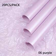 20 Sheets/Pack Purple 50*70cm Thick Pearlized Snow Pearlescent Paper Flower Wrapping Paper Bouquet Waterproof Inner Lining Paper Wrinkled Paper - Purple - View 3