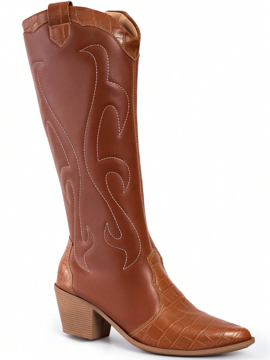 Lumiss Women Knee-High Boots - 駝色 - 查看 1