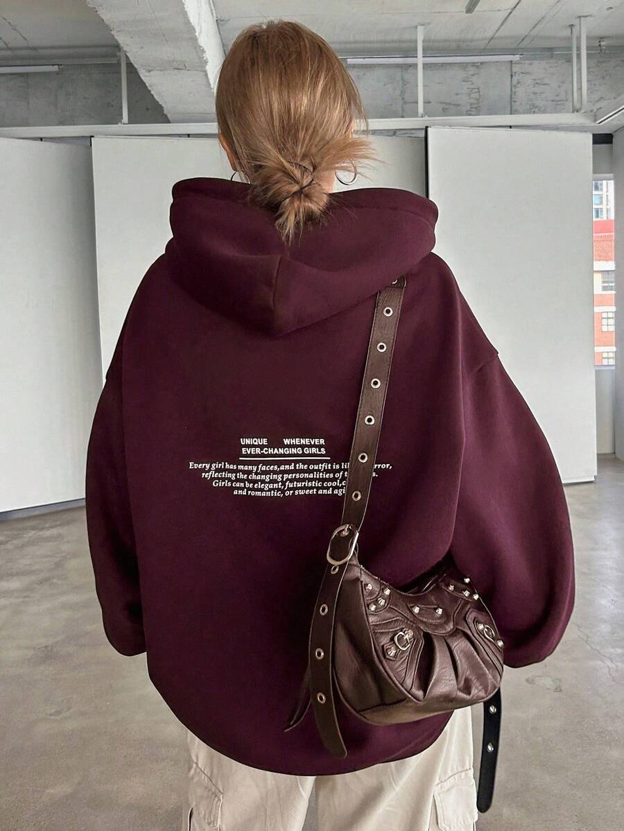 Women Sweatshirts - Màu Đỏ Sâu - Xem 1