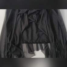 Falda Asimétrica mesh stresh con forro - Negro - Ver 5