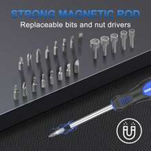 Screwdriver Set,40 Piece Magnetic Screwdriver Set With Flathead And Phillips Screwdrivers, Durable Hand Screwdrivers Tool With Storage Holder,Suitable For Home, Office, Farm Maintenance - 藍色 - 查看 6