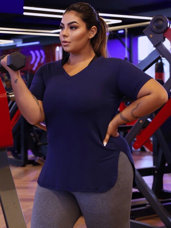 Blusa Feminina Vest Legging Manga Curta Cobre Bumbum Academia Plus Size