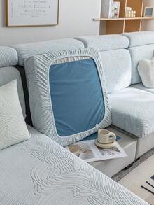 1pc Elastic Thicken Sofa Cushion Cover, Four Seasons General Modern Minimalist Sofa Cover With Full Coverage, Dust-Proof And Stain Resistant Sofa Mat, Machine Washable And Water Washable, Suitable For Living Room L-Shaped Sofa And 1234 Seats - Baby Blue - View 10