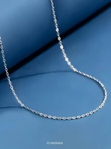 999 Sterling Silver Collarbone Necklace For Women, Silver Content: 92.5%, No Pendant, Stylish & Simple Chain Necklace, Versatile Accessory, Plated In Platinum, Ideal Gift For Friends, Mothers Valentines