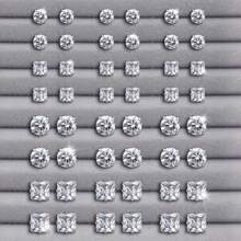 12pcs/24pcs/36pcs Simple Cubic Zirconia Stud Earrings Set, Unisex Casual Everyday Accessories Gift - Silver - View 11