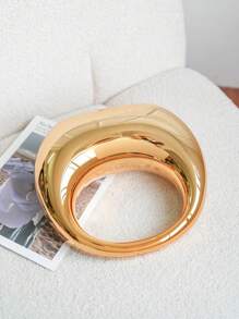 Cross-Border New European And American Style Large-Capacity Electroplated Women Clutch Bag For Wedding Party ABS Evening Banquet Bag Concave Shape Hand-Held Dress Bag - Gold - View 4