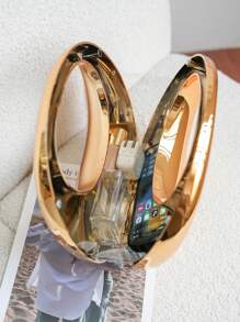 Cross-Border New European And American Style Large-Capacity Electroplated Women Clutch Bag For Wedding Party ABS Evening Banquet Bag Concave Shape Hand-Held Dress Bag - Gold - View 10