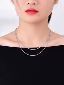 925银肖邦链项链，纯银粗链项链，男女皆宜，休闲毛衣链，锁骨链，纯银链