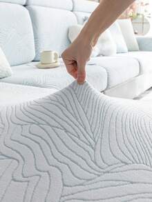 1pc Elastic Thicken Sofa Cushion Cover, Four Seasons General Modern Minimalist Sofa Cover With Full Coverage, Dust-Proof And Stain Resistant Sofa Mat, Machine Washable And Water Washable, Suitable For Living Room L-Shaped Sofa And 1234 Seats - Baby Blue - View 8