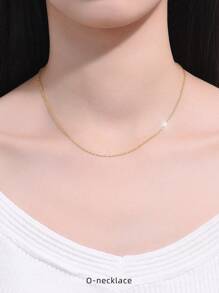 S925 Sterling Silver 18k Gold Plated Necklace For Women, Choker Style, Gold, Colorful, Bare Chain, Spring, Gold, Long, Thick