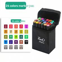 1set Permanent Dual Tip Oil-Based Marker Pens, Ideal For Boys And Girls Painting, Drawing, Diy And Creative, The Best Gift For Back-To-School Time Office, School, Drawing,Student,Markers,Stationery,Boys,Girls,School Supplies School Supplies,Back To School