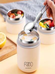 With The Bag Lunch Box Lunch Box 304 Stainless Steel For Soups Broths Thermal 1/2 Stainless Steel Layers - 彩色 - 查看 2