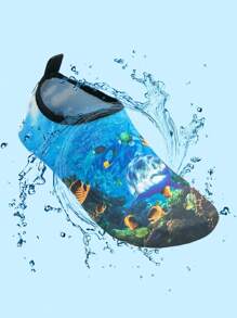 中性游泳鞋星系列瑜伽，快干水鞋橡膠鞋底 - 海草鯊魚 - 查看 6