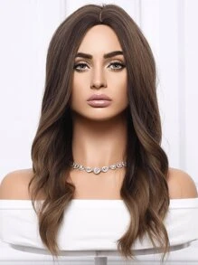 Peluca sintética largo rizado - Marrón - Ver 5