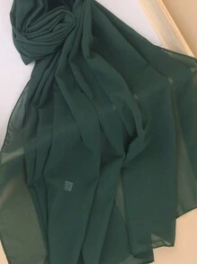 1 pieza Pañuelo de chifón de unicolor de moda básico para mujer, para uso diario y hiyab, diadema casual para mujeres con abayas