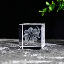 1入組四公分3D雕花圖案方形桌面陳列飾品，假日禮物 - 彩色 - 查看 6