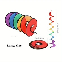 1pc Vivid Rainbow Spiral Windmill - Outdoor Hanging Decor, Ideal Choice For Garden, Camping And Parties