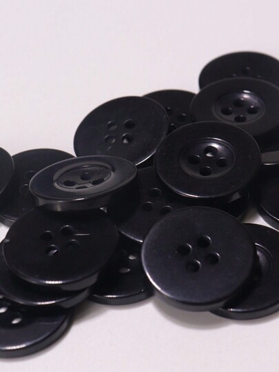 50pcs/Set Four-Hole Double-Color Wide-Rimmed Resin Button For DIY, Suitable For Suits/Shirts/Trench Coats