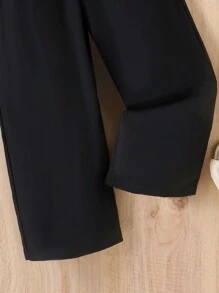 Conjunto de top de tirantes y pantalones a la moda con flores 3D para niñas jóvenes, 2 piezas para el verano