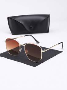 1 Pair Classic Travel Frame Fashion Fashion Glasses For Men, Designed Luxury, Comes With Elegant Eyeglass Case, Suitable For Daily Life Accessories And Driving