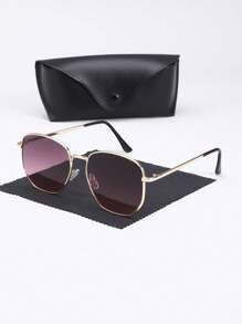 1 Pair Classic Travel Frame Fashion Fashion Glasses For Men, Designed Luxury, Comes With Elegant Eyeglass Case, Suitable For Daily Life Accessories And Driving