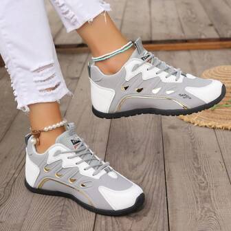 2024 Spring And Autumn New Women Casual Sports Shoes, Comfortable All-Match Leather Sneakers For Young Couples