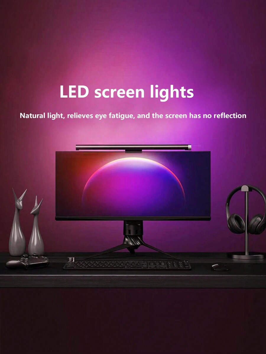 1pc PC Monitor Screen Gaming Ambient Light LED Strip With Eye