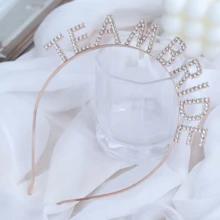 1pc Girls" Headband With Letter And Rhinestone Decor For Birthday Party Gift And Decoration - Multicolor - View 7