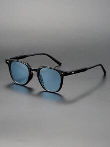 男女通用复古方形时尚眼镜，塑料材质，经典设计，适合户外旅行、海滩度假，是夏季海滩假期的必备单品 - 彩色 - 查看 4