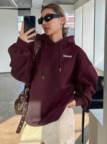 Women Sweatshirts - Màu Đỏ Sâu - Xem 4