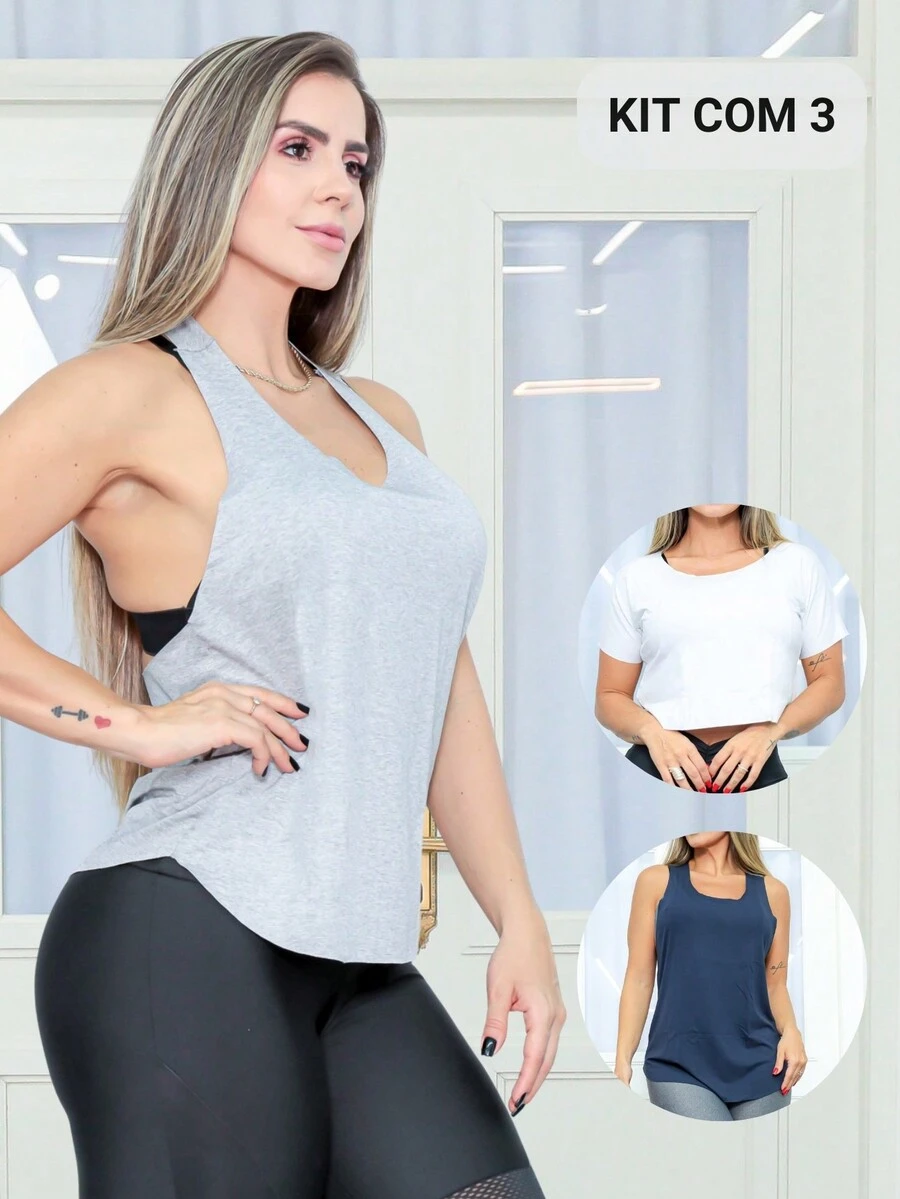 Women Sports Tees & Tanks - Phối màu trắng và xanh navy - Xem 1