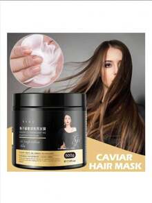 Mascarilla de caviar para reparacion del cabello, hidratacion para todotipo de cabello, Tratamiento capilar de caviar 500g - Negro - Ver 2