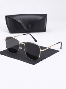 1 Pair Classic Travel Frame Fashion Fashion Glasses For Men, Designed Luxury, Comes With Elegant Eyeglass Case, Suitable For Daily Life Accessories And Driving