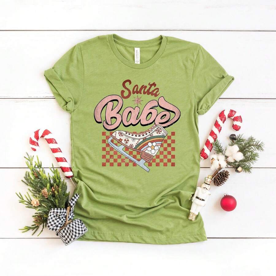 Santa Babe | Short Sleeve Crew Neck - 綠色 - 查看 1
